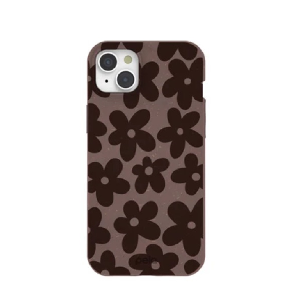 pebble Floral Pattern Brown Phone Case - Dark Brown